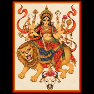 Simhavahini Durga - Art Print